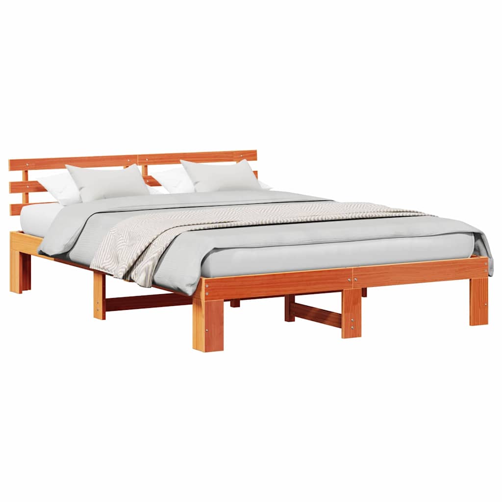Struttura del letto Marrone 140 x 200 cm Legno massello di pino