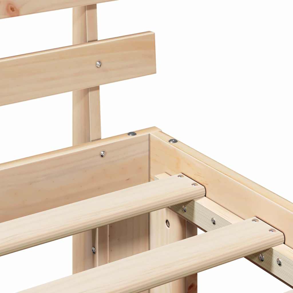 Struttura del letto Crema 140 x 190 cm Legno massello di pino