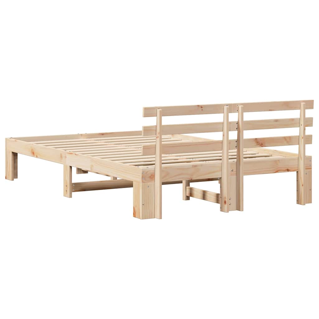 Struttura del letto Crema 140 x 190 cm Legno massello di pino