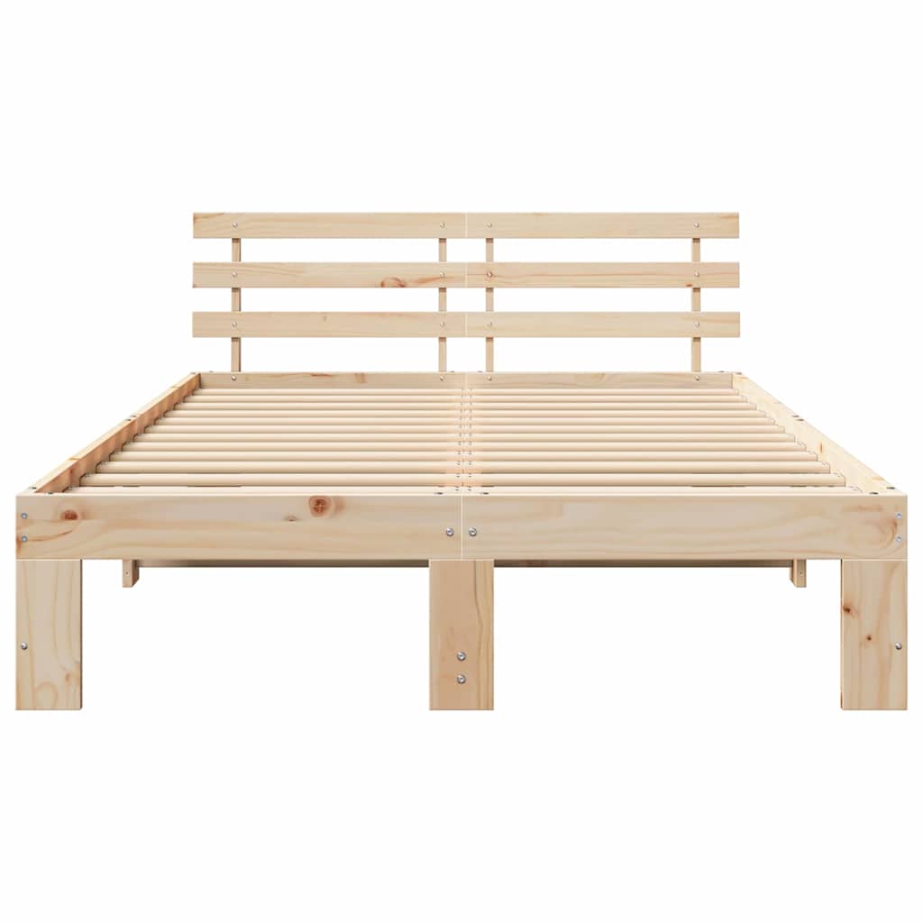 Struttura del letto Crema 140 x 190 cm Legno massello di pino