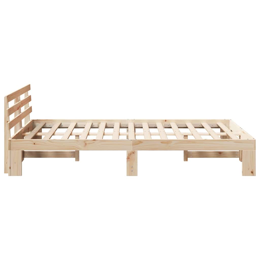 Struttura del letto Crema 140 x 190 cm Legno massello di pino