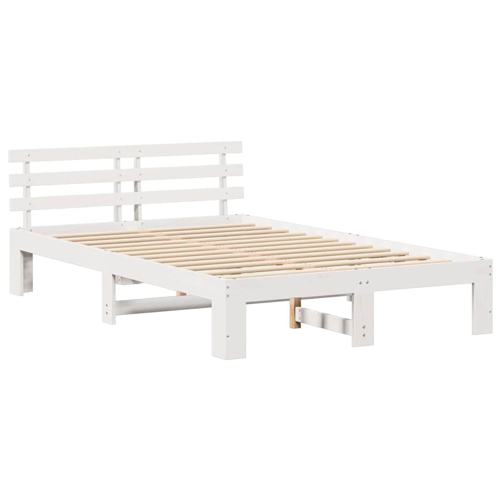 Struttura del letto Bianco 135 x 190 cm Legno massello di pino