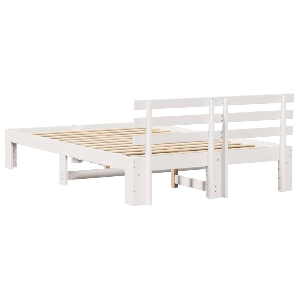 Struttura del letto Bianco 135 x 190 cm Legno massello di pino