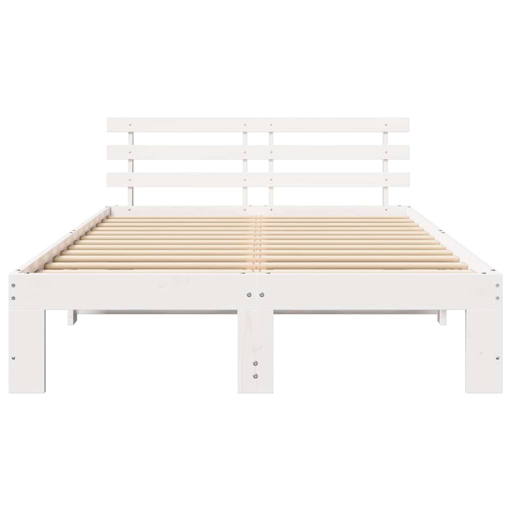 Struttura del letto Bianco 135 x 190 cm Legno massello di pino