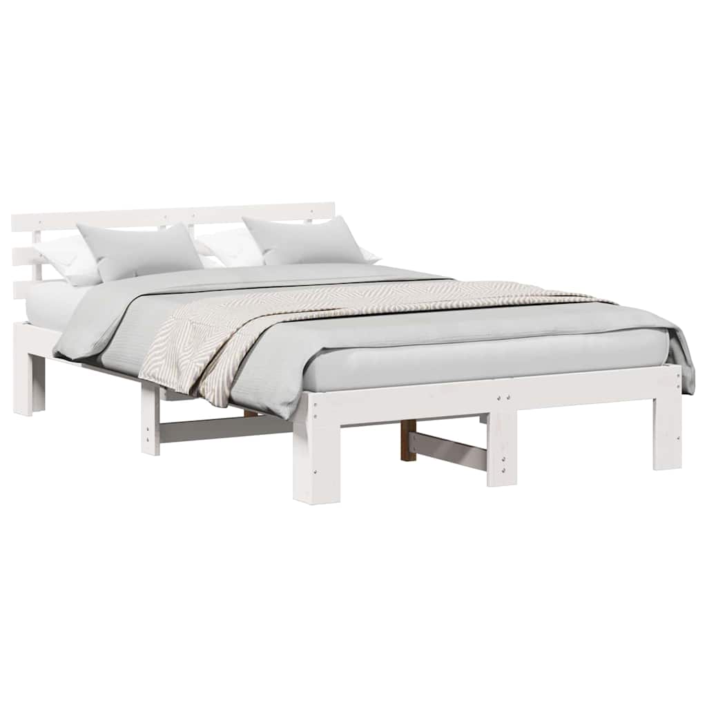 Struttura del letto Bianco 135 x 190 cm Legno massello di pino