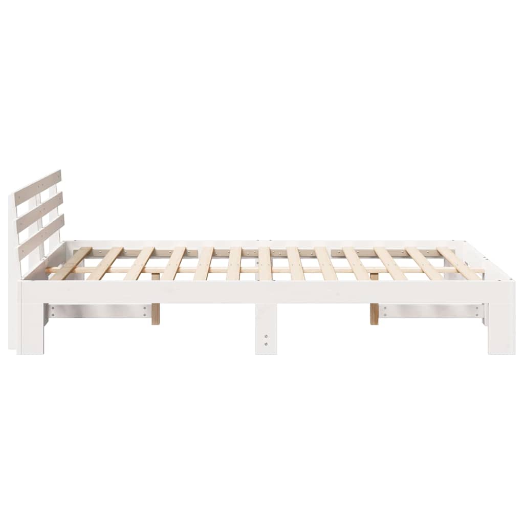 Struttura del letto Bianco 135 x 190 cm Legno massello di pino