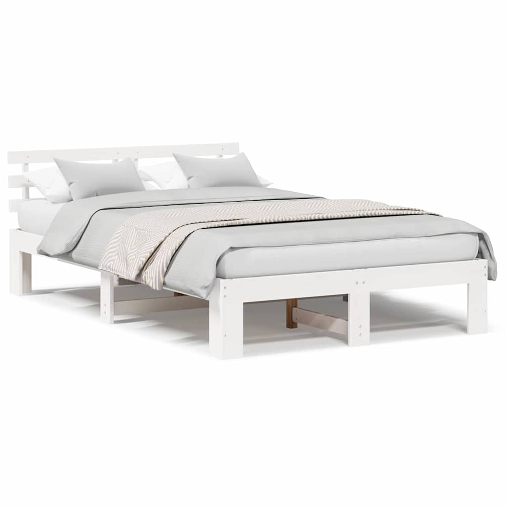 Struttura del letto Bianco 135 x 190 cm Legno massello di pino