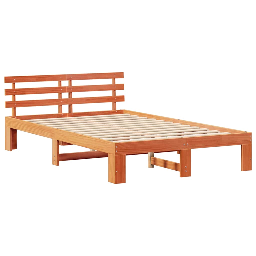 Struttura del letto Marrone 135 x 190 cm Legno massello di pino