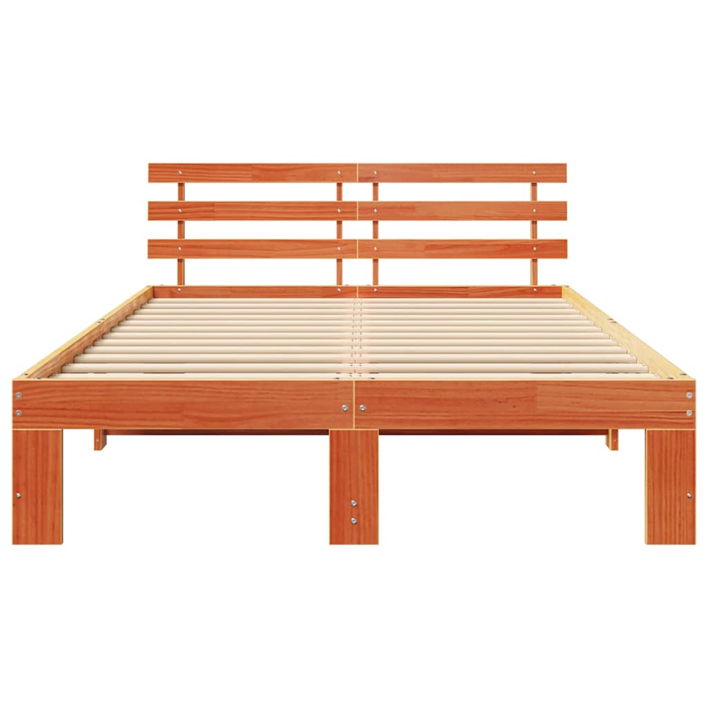 Struttura del letto Marrone 135 x 190 cm Legno massello di pino