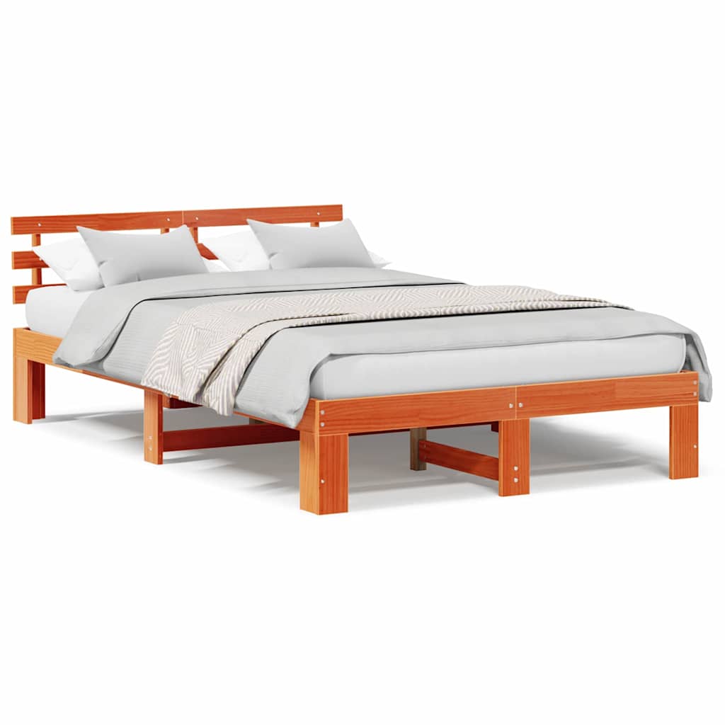 Struttura del letto Marrone 135 x 190 cm Legno massello di pino