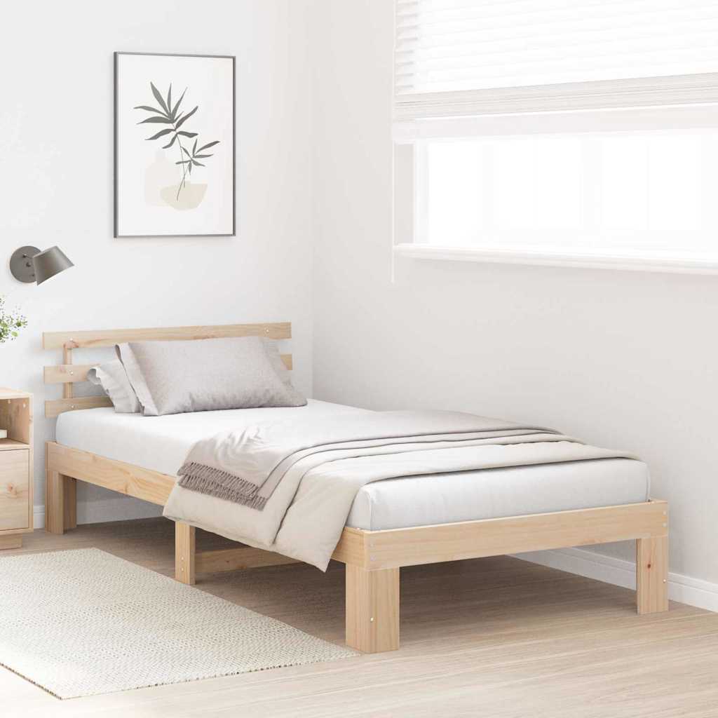 Struttura del letto Marrone 100 x 200 cm Legno massello di pino