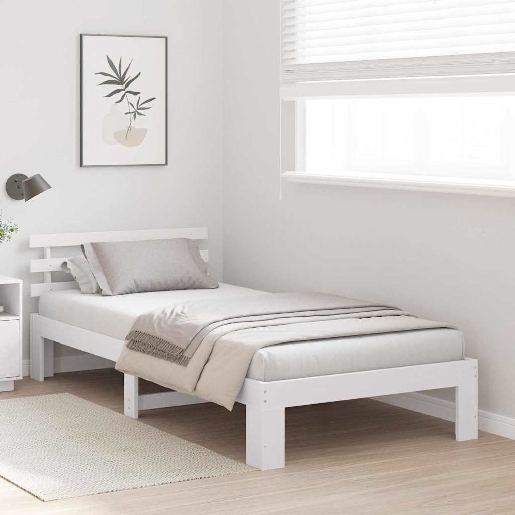 Struttura del letto Bianco 100 x 200 cm Legno massello di pino