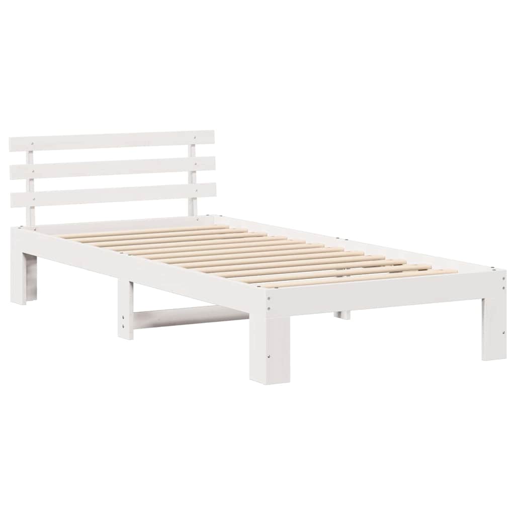 Struttura del letto Bianco 100 x 200 cm Legno massello di pino