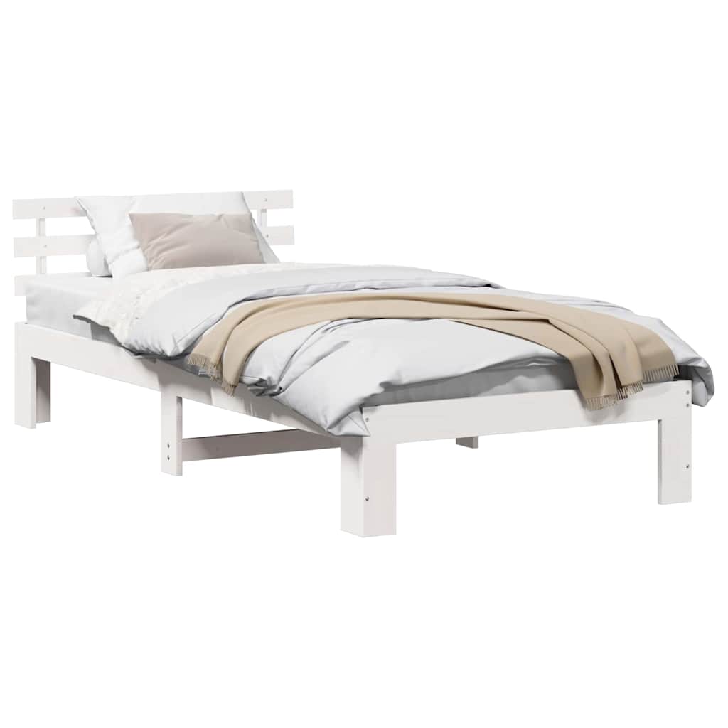 Struttura del letto Bianco 100 x 200 cm Legno massello di pino