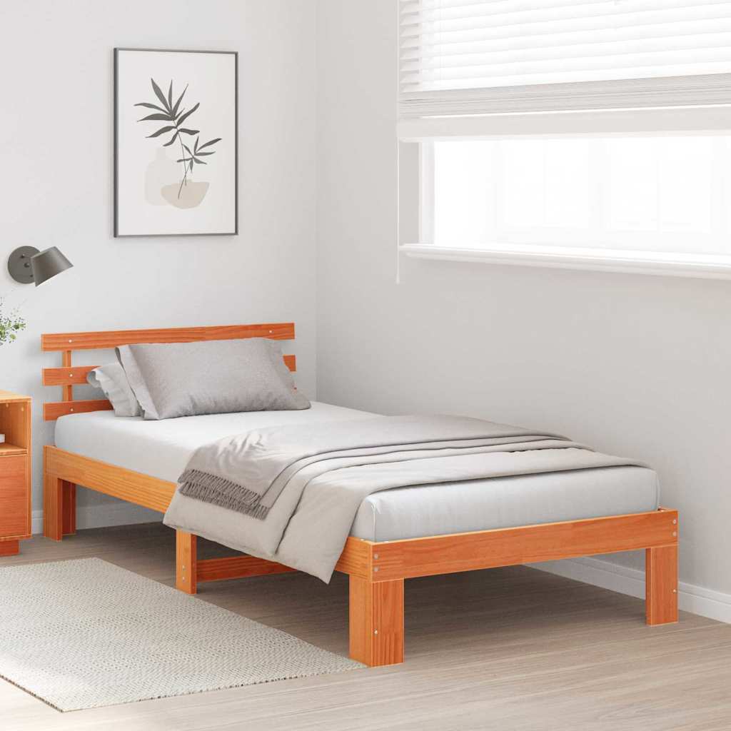 Struttura del letto Marrone 90 x 190 cm Legno massello di pino