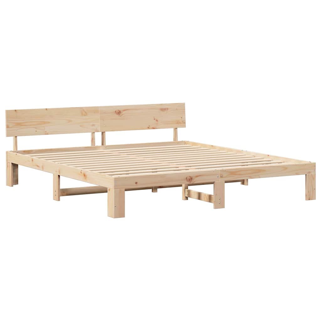Struttura del letto Marrone 200 x 200 cm Legno massello di pino