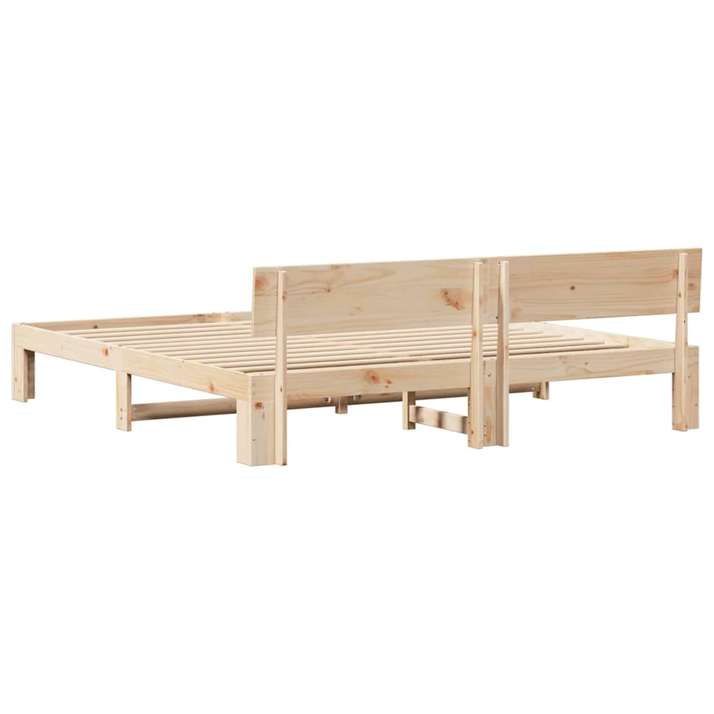 Struttura del letto Marrone 200 x 200 cm Legno massello di pino