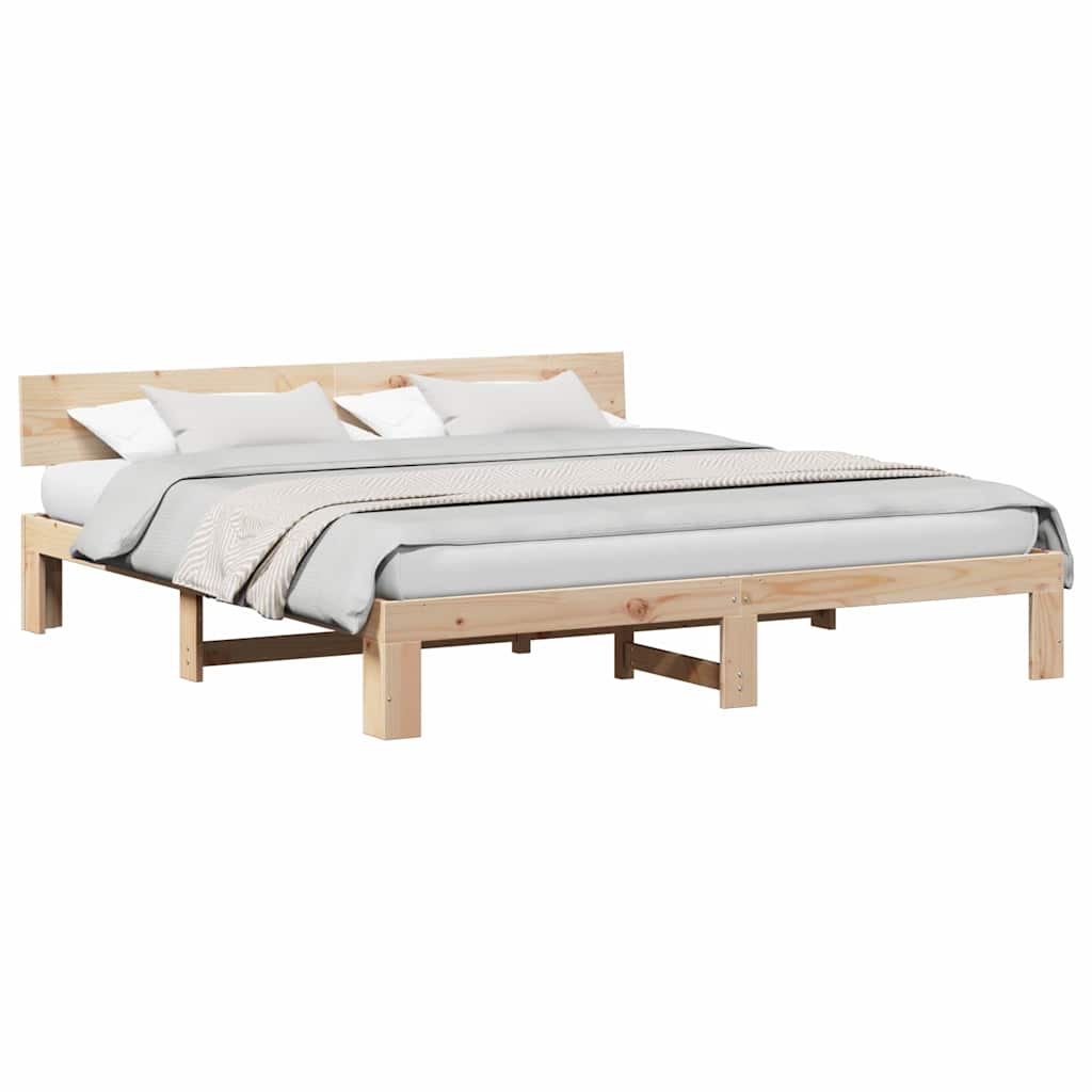 Struttura del letto Marrone 200 x 200 cm Legno massello di pino
