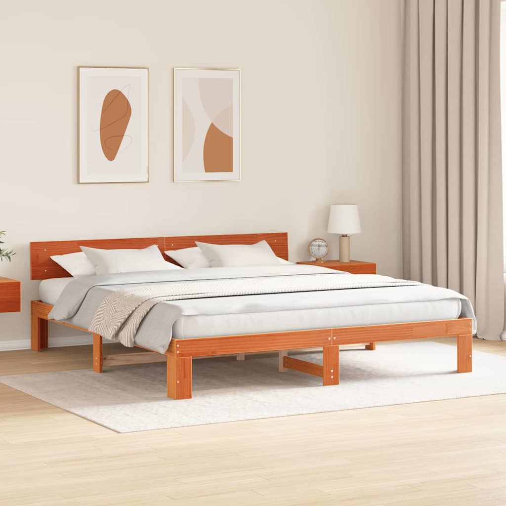 Struttura del letto Marrone 180 x 200 cm Legno massello di pino