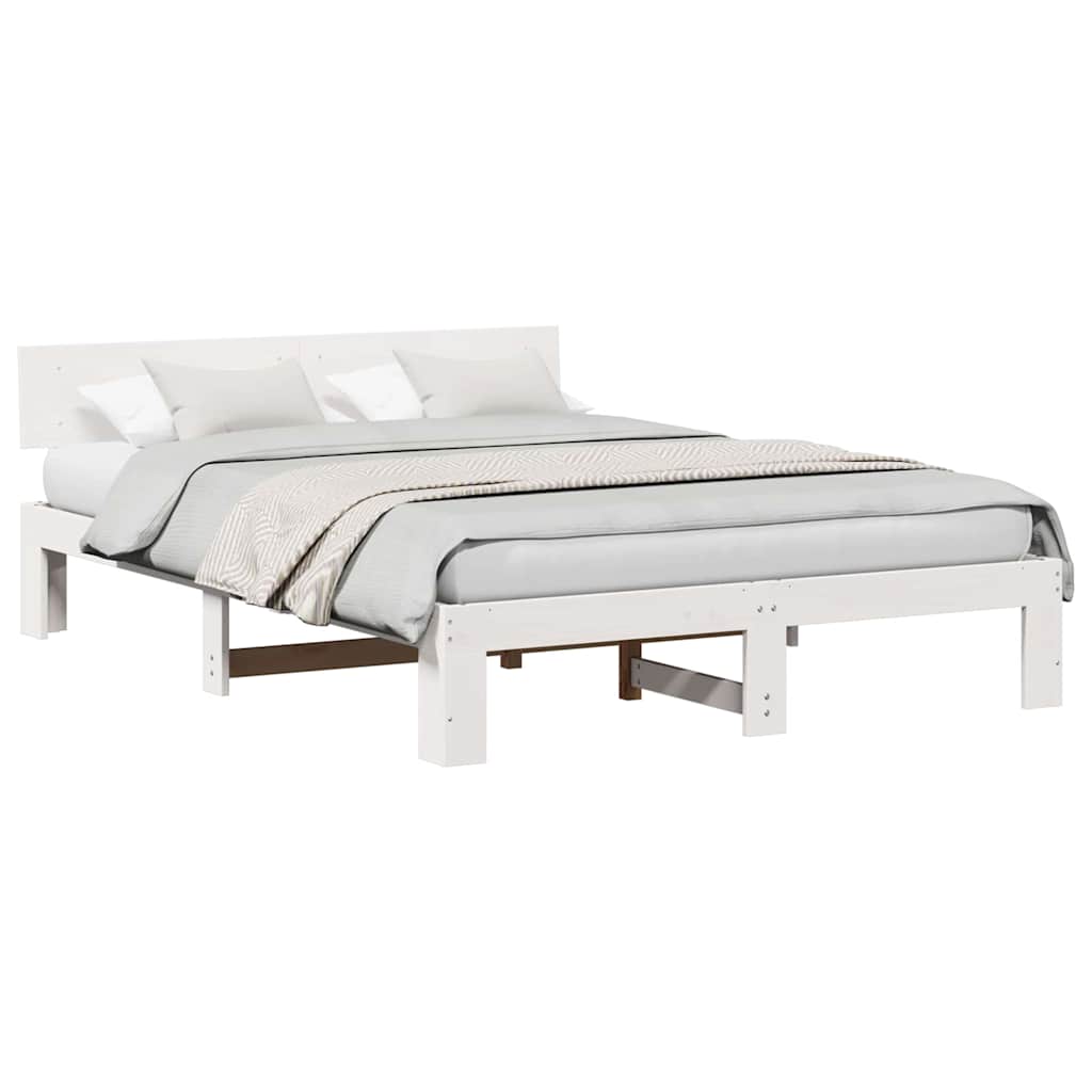 Struttura del letto Bianco 150 x 200 cm Legno massello di pino