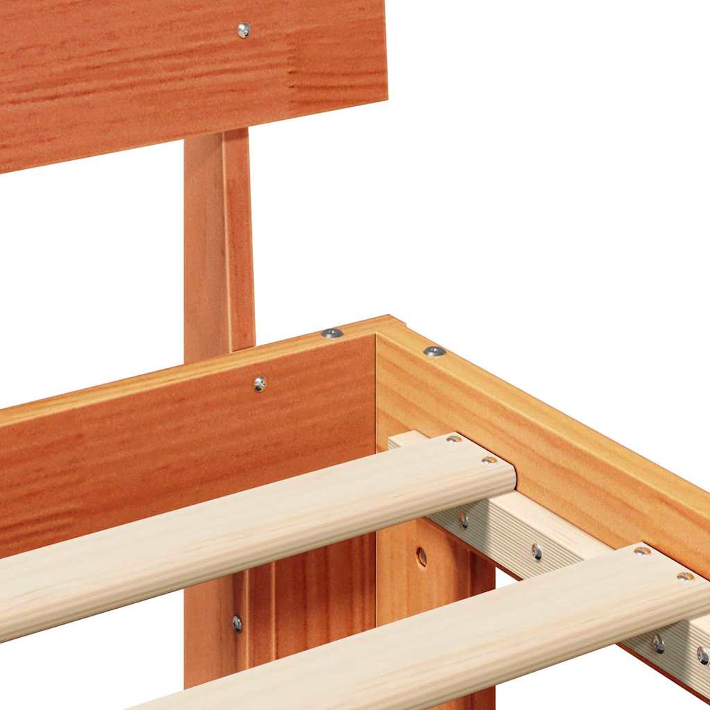 Struttura del letto Marrone 140 x 190 cm Legno massello di pino