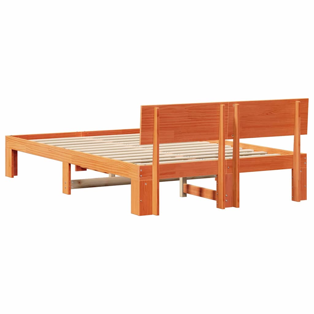 Struttura del letto Marrone 140 x 190 cm Legno massello di pino