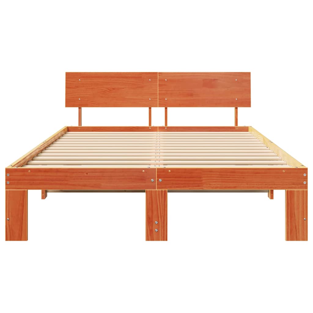 Struttura del letto Marrone 140 x 190 cm Legno massello di pino