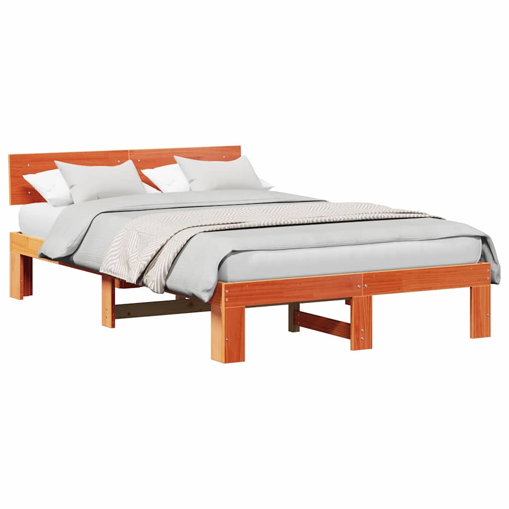 Struttura del letto Marrone 140 x 190 cm Legno massello di pino
