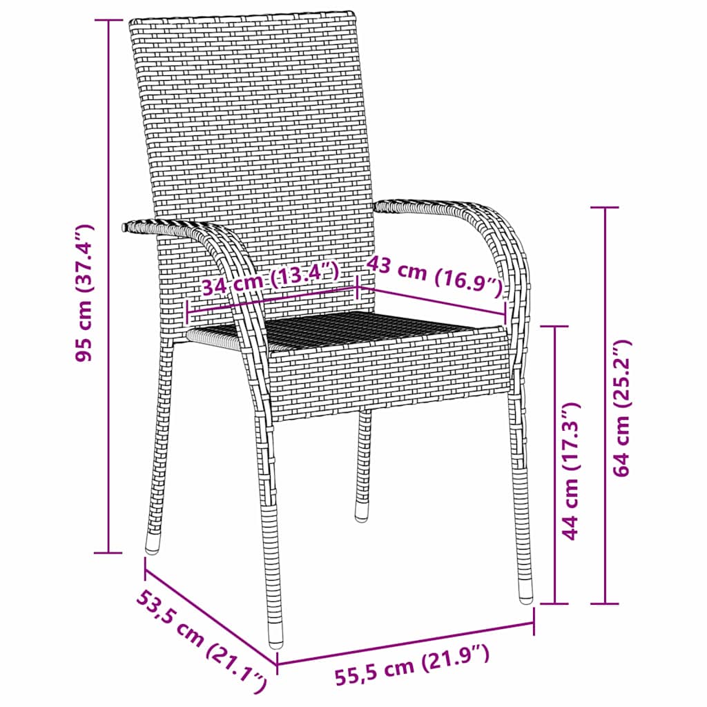 Set da Pranzo per Giardino 5 pz Nero | homemem39