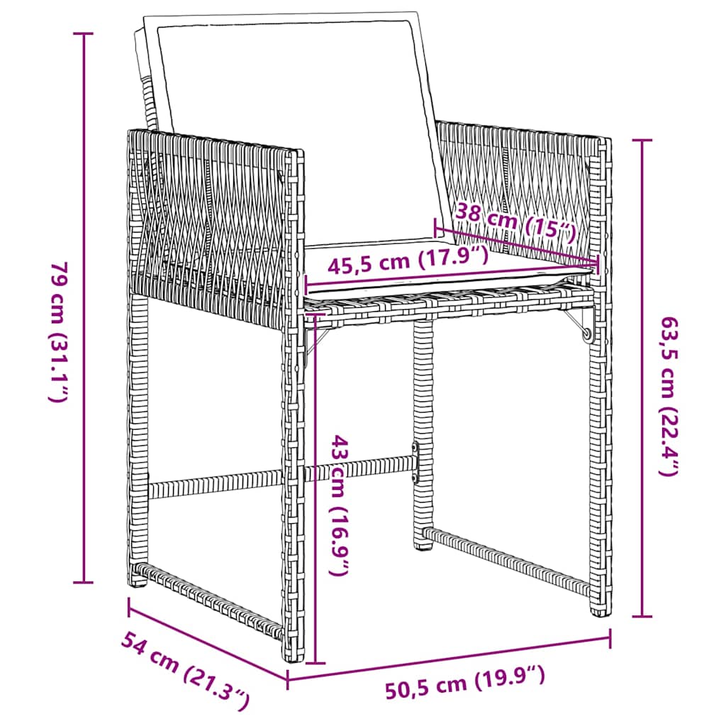 Set da Pranzo per Giardino 5 pcs Beige polyrattan - homemem39