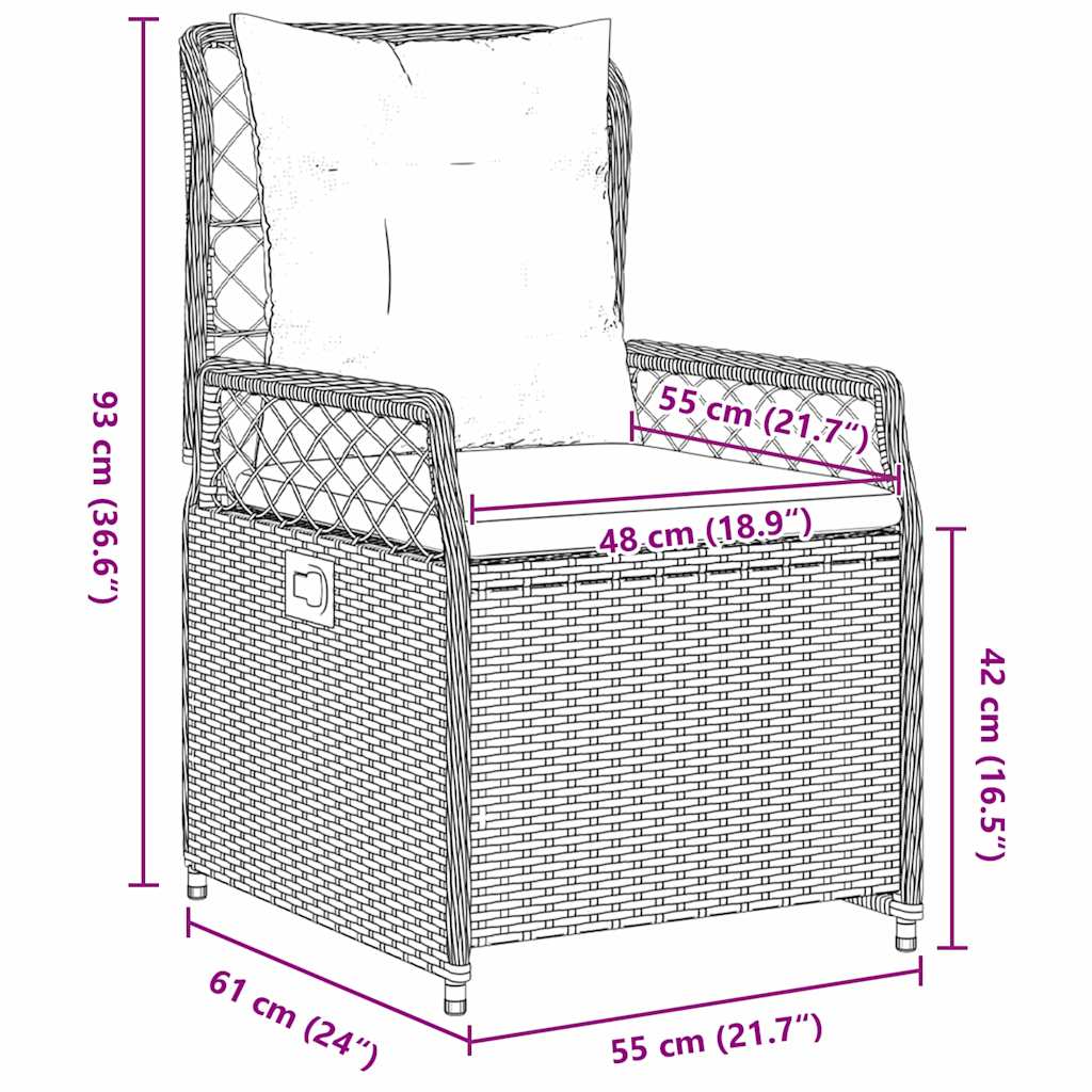 Set da Pranzo per Giardino 5 pcs Nero polyrattan | homemem39