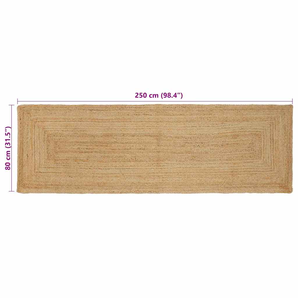 Tappeto da Area Beige 80 x 250 cm Juta