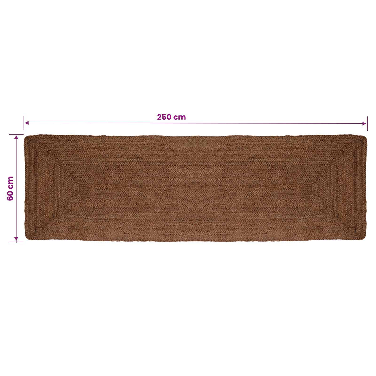 Tappeto da Area Grigio 60 x 250 cm Juta