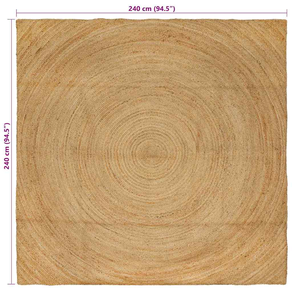 Tappeto Marrone 240 x 240 cm Juta