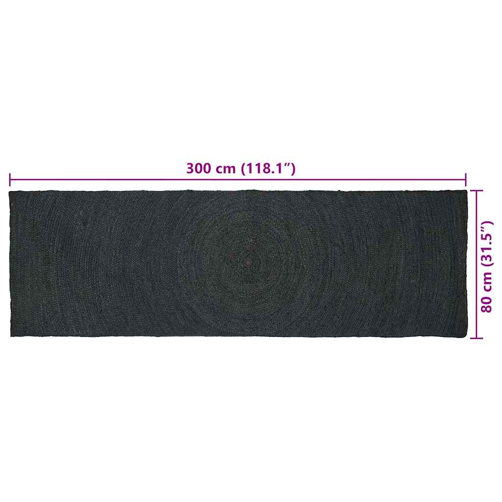 Tappeto Grigio scuro 80 x 300 cm Juta