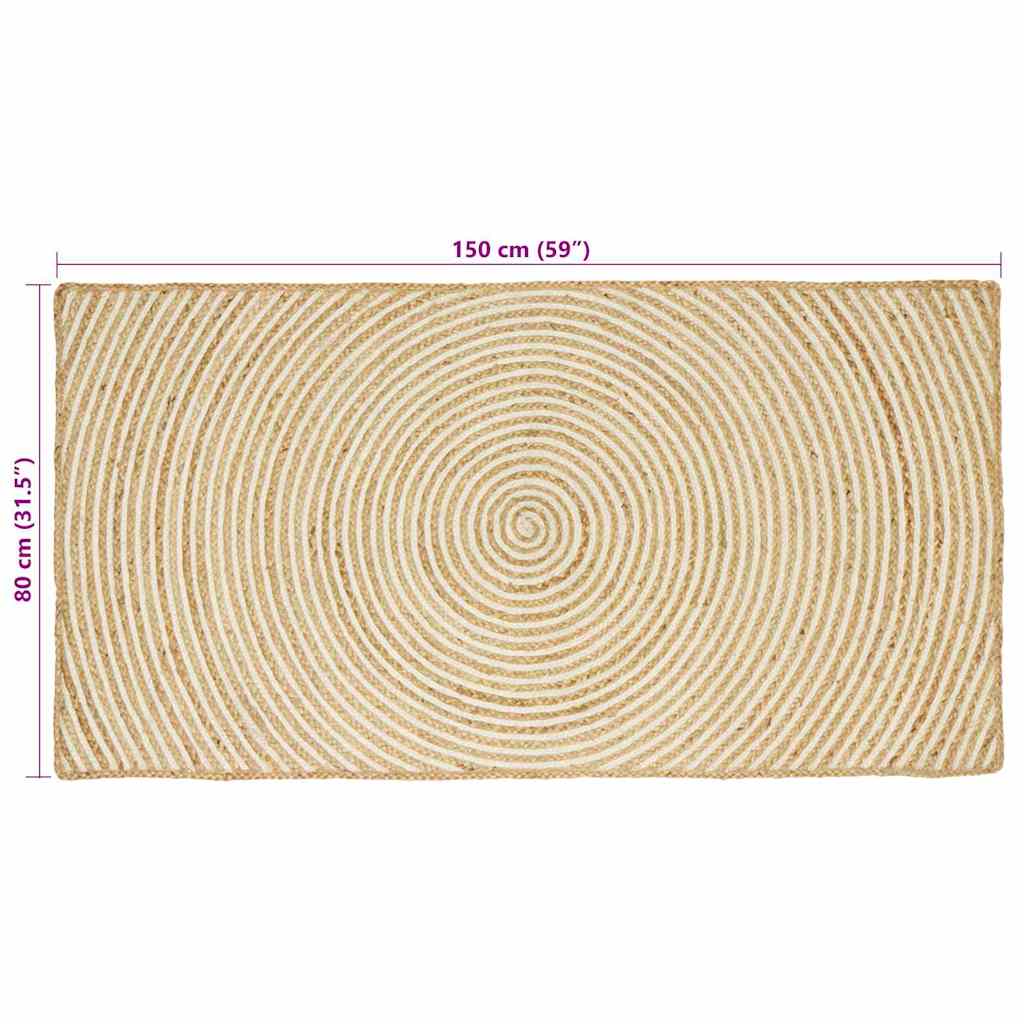 Tappeti per area Bianco 80 x 150 cm Juta