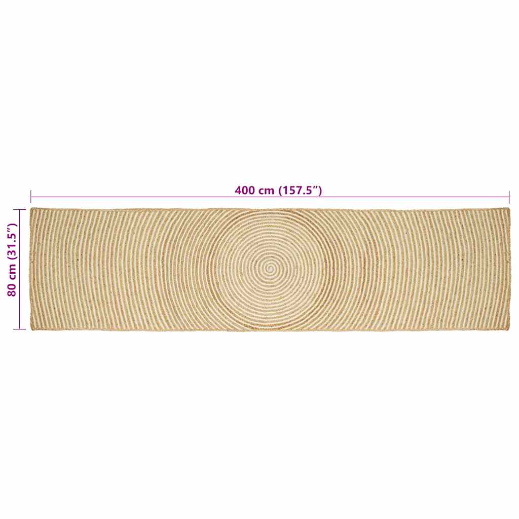 Tappeti per area Bianco 80 x 400 cm Juta