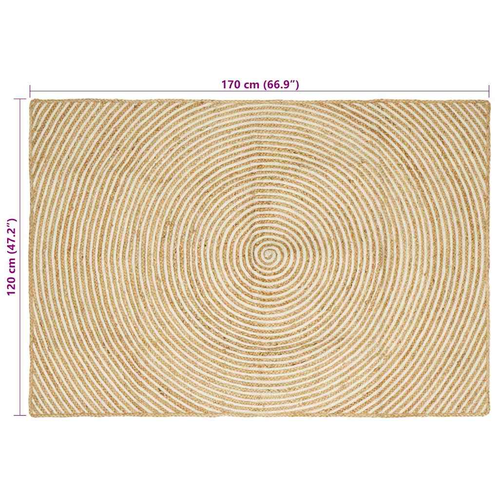 Tappeti per area Bianco 120 x 170 cm Juta
