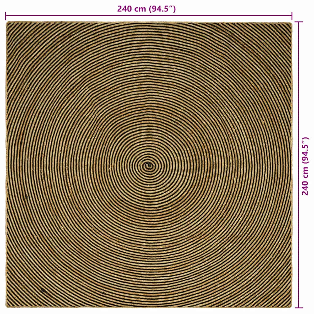 Tappeti per area Nero 240 x 240 cm Juta