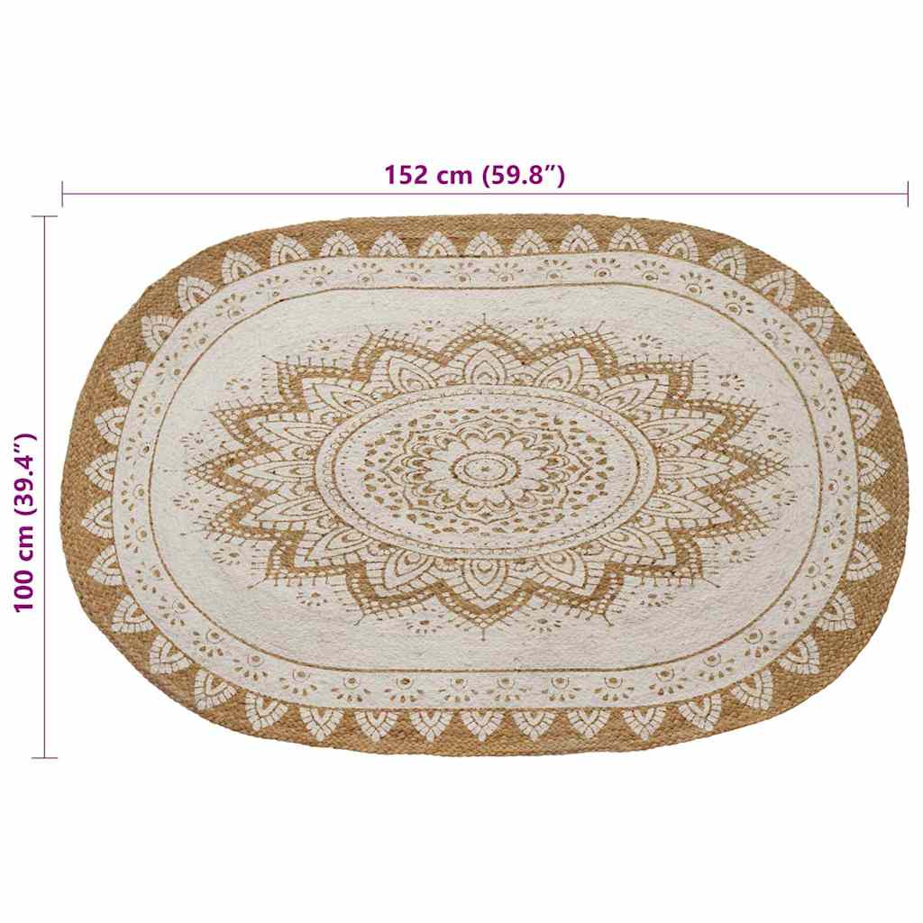 Tappeto Marrone 100 x 152 cm Juta - homemem39