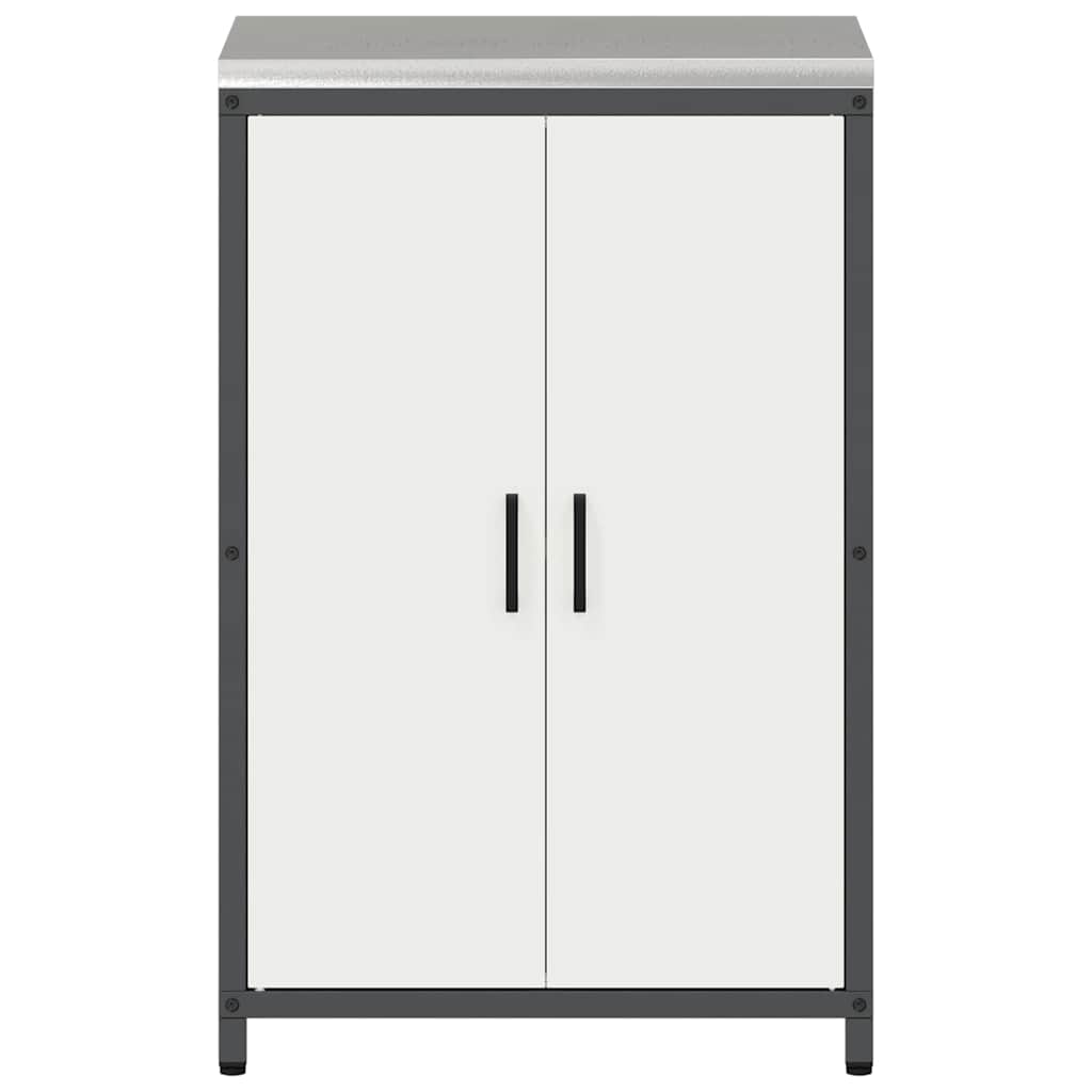 Armadietto per Stoccaggio in Cucina con porta Bianco Acciaio