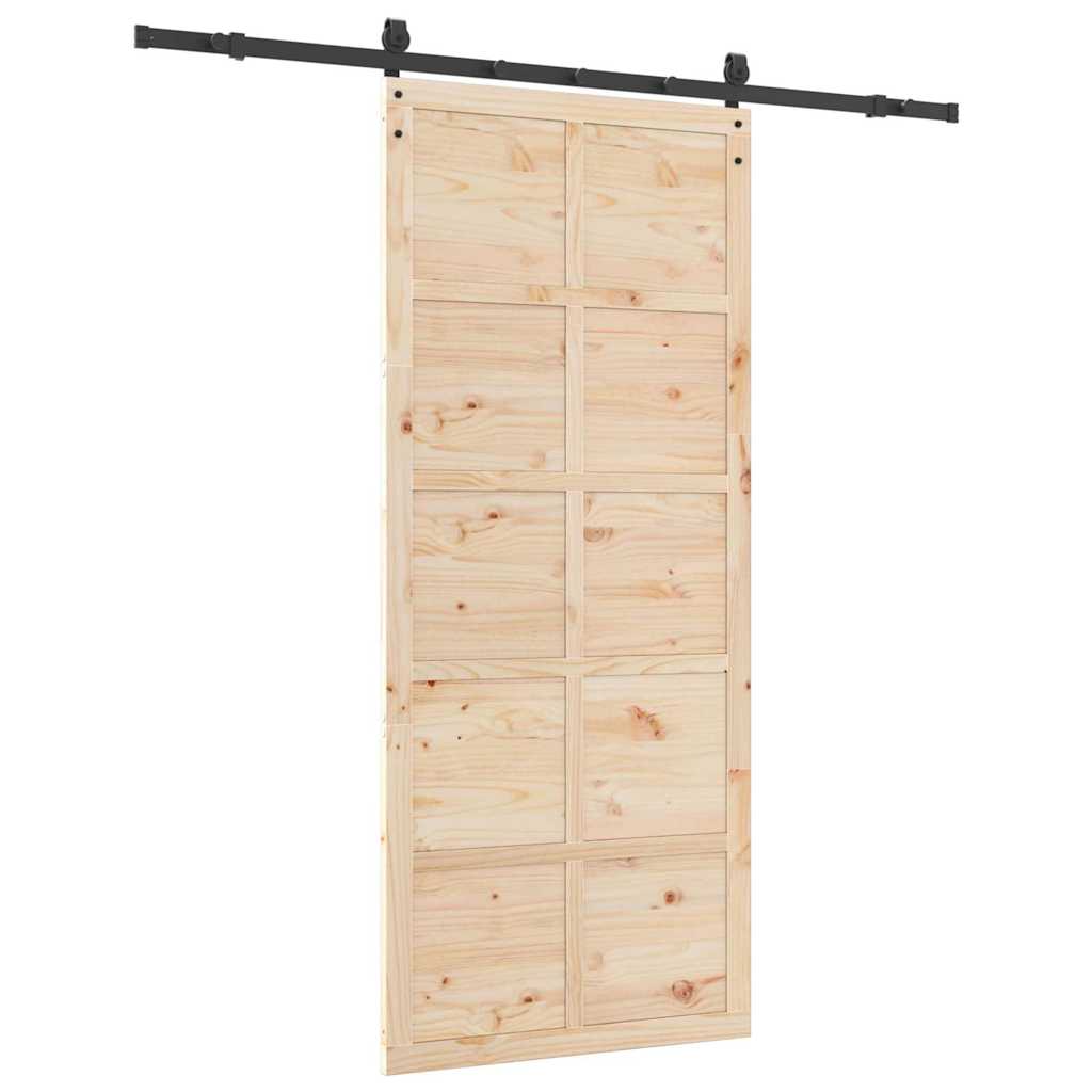Porta scorrevole Marrone 100 x 208 cm Legno di pino massello
