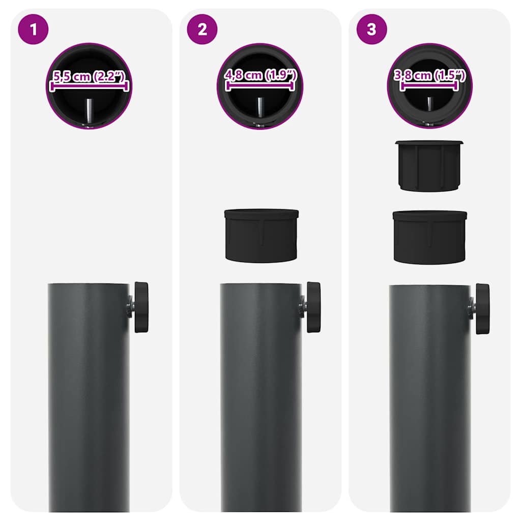 Base per Ombrello da Esterno Grigio scuro 48 x 48 x 32 cm