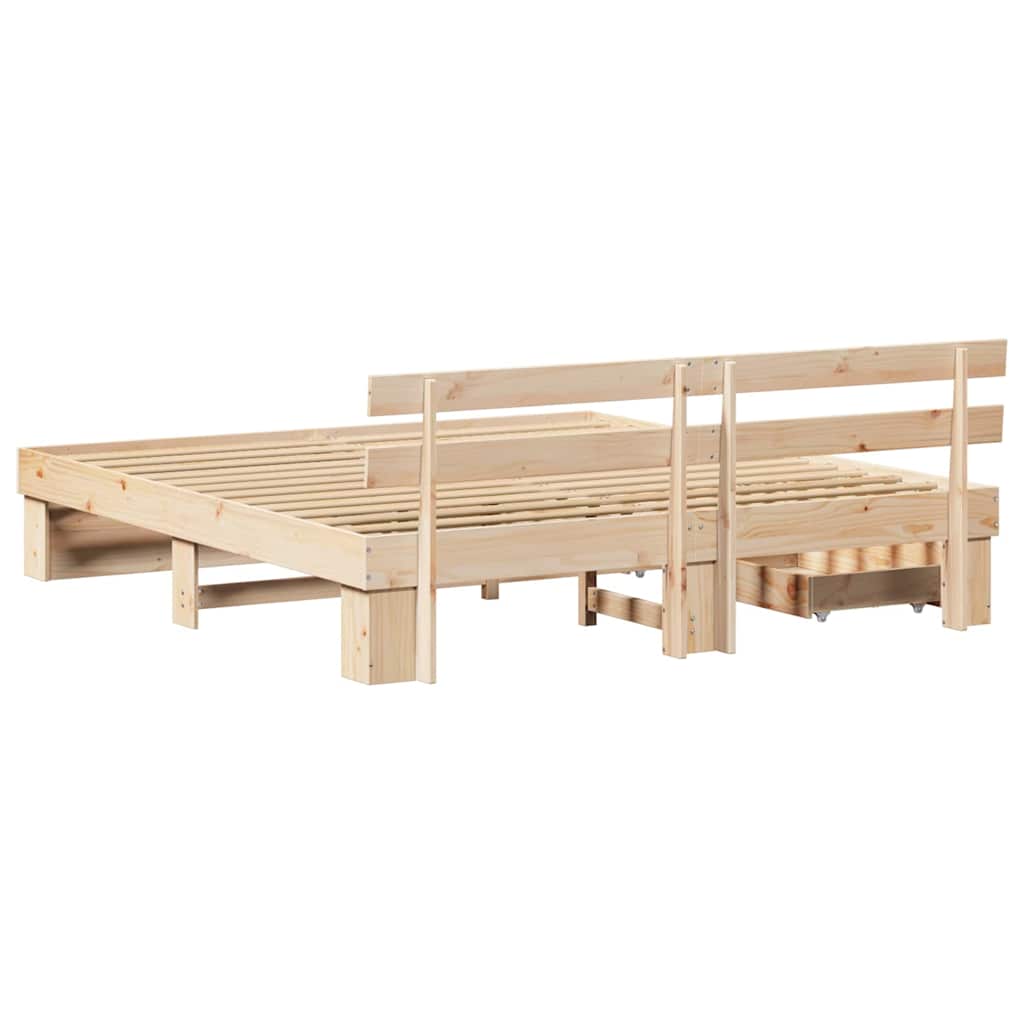 Struttura del letto Marrone 200 x 200 cm Pino massello | homemem39