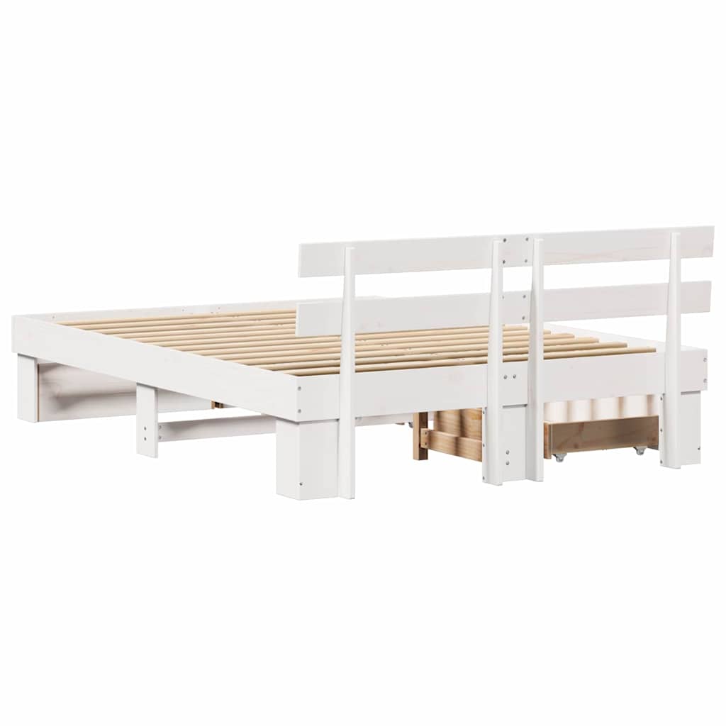 Struttura del letto Bianco 140 x 200 cm Pino massello | homemem39