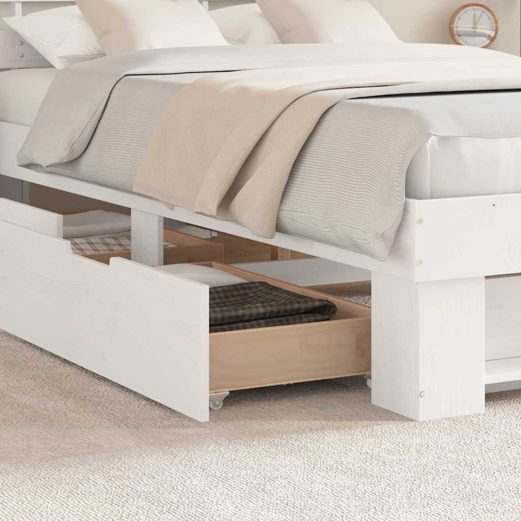 Struttura del letto Bianco 135 x 190 cm Legno di pino massello
