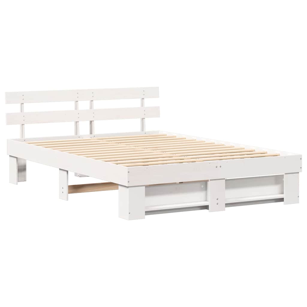 Struttura del letto Bianco 150 x 200 cm Legno di pino massello