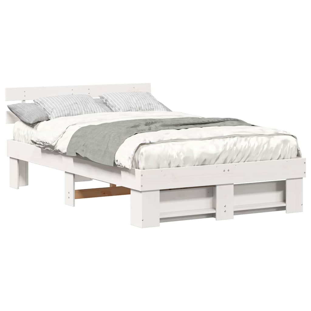 Struttura del letto Bianco 140 x 190 cm Legno di pino massello