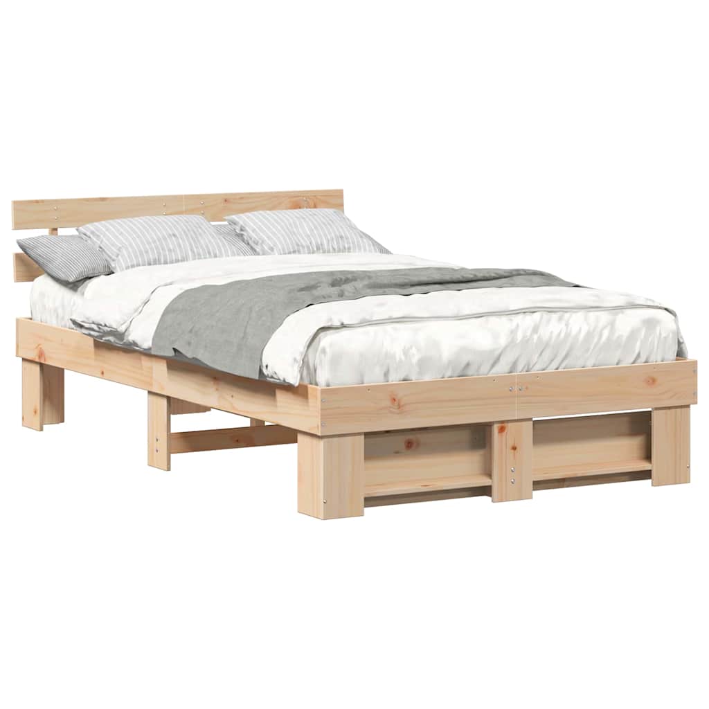 Struttura del letto Marrone 135 x 190 cm Legno di pino massello