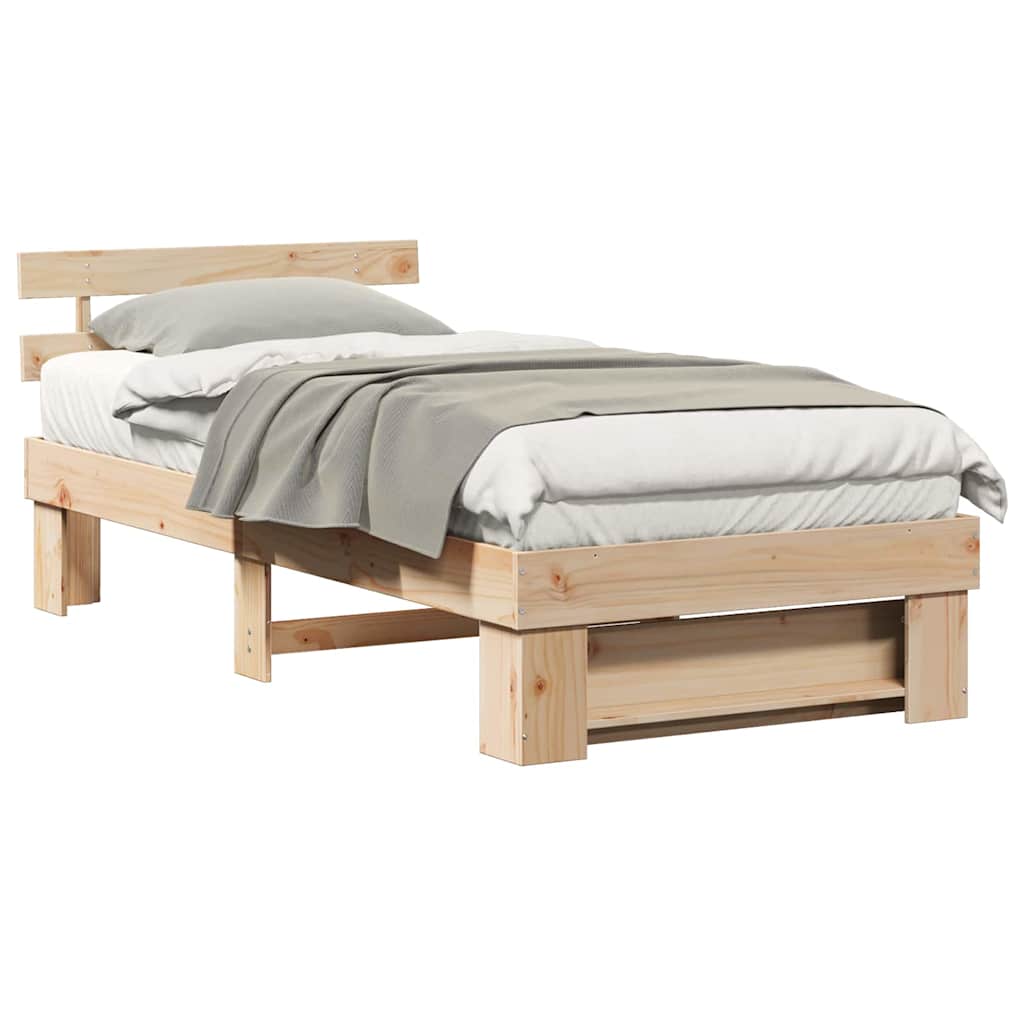 Struttura del letto Marrone 90 x 200 cm Legno di pino massello